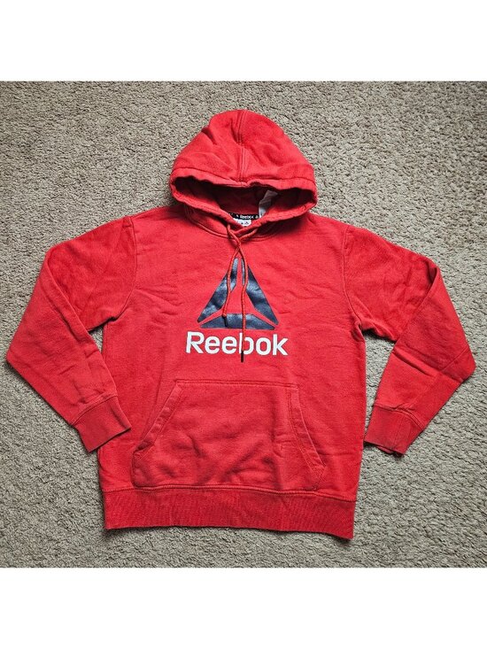 Reebok Other - Reebok Hoodie Mens Small Red Cotton Blend Pullover Sweatshirt Athleticwear